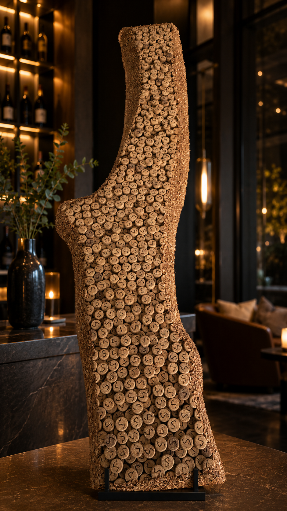 RHYTHM OF S

2024

MATERIAL
Smoked oak and more than 3,000 hand-cut wine cork discs

DIMENSIONS
161 × 34 × 8.5 cm

EDITION
Unique work

STATUS
Available

Built from more than 3,000 hand-cut cork discs carrying a recurring S-shaped mark, Rhythm of S t