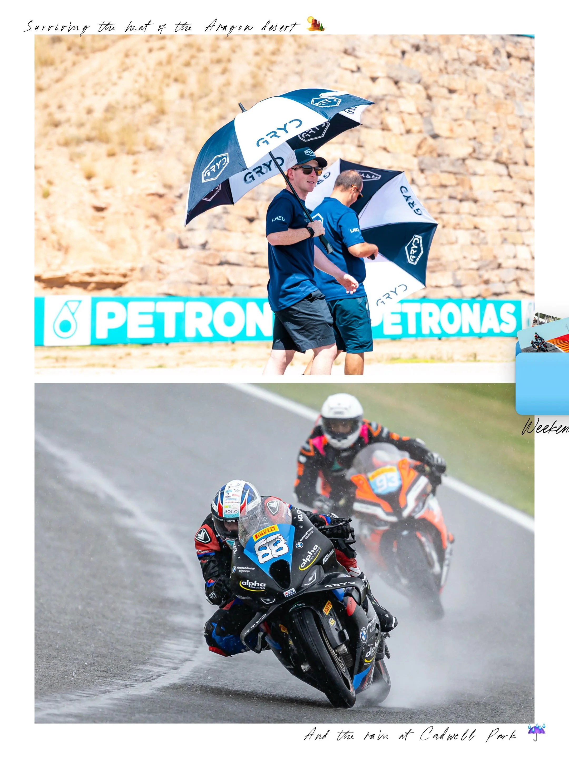 📔Little diaries from last weekend, between MotorLand and Cadwell Park 🔄

#AragonGP #CadwellBSB #GRYDRacing