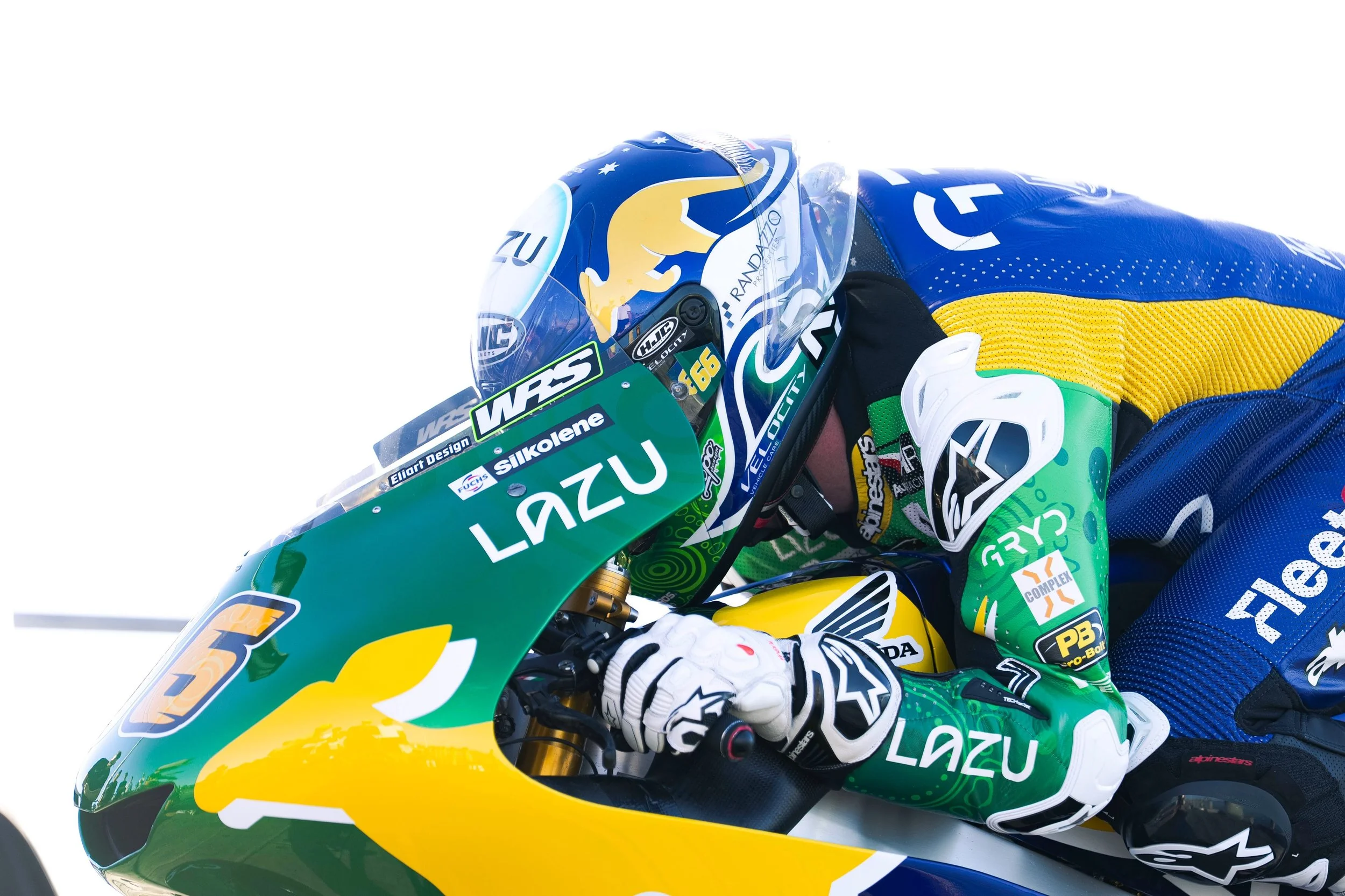 Some close-ups of this special livery for Joel&rsquo;s home GP 🦘🇦🇺

A big thanks to @eliart.design, as always, for creating this masterpiece! 🎨

📸: @manutormo @dastmedia 

#AustralianGP #Moto3 #GRYDRacing