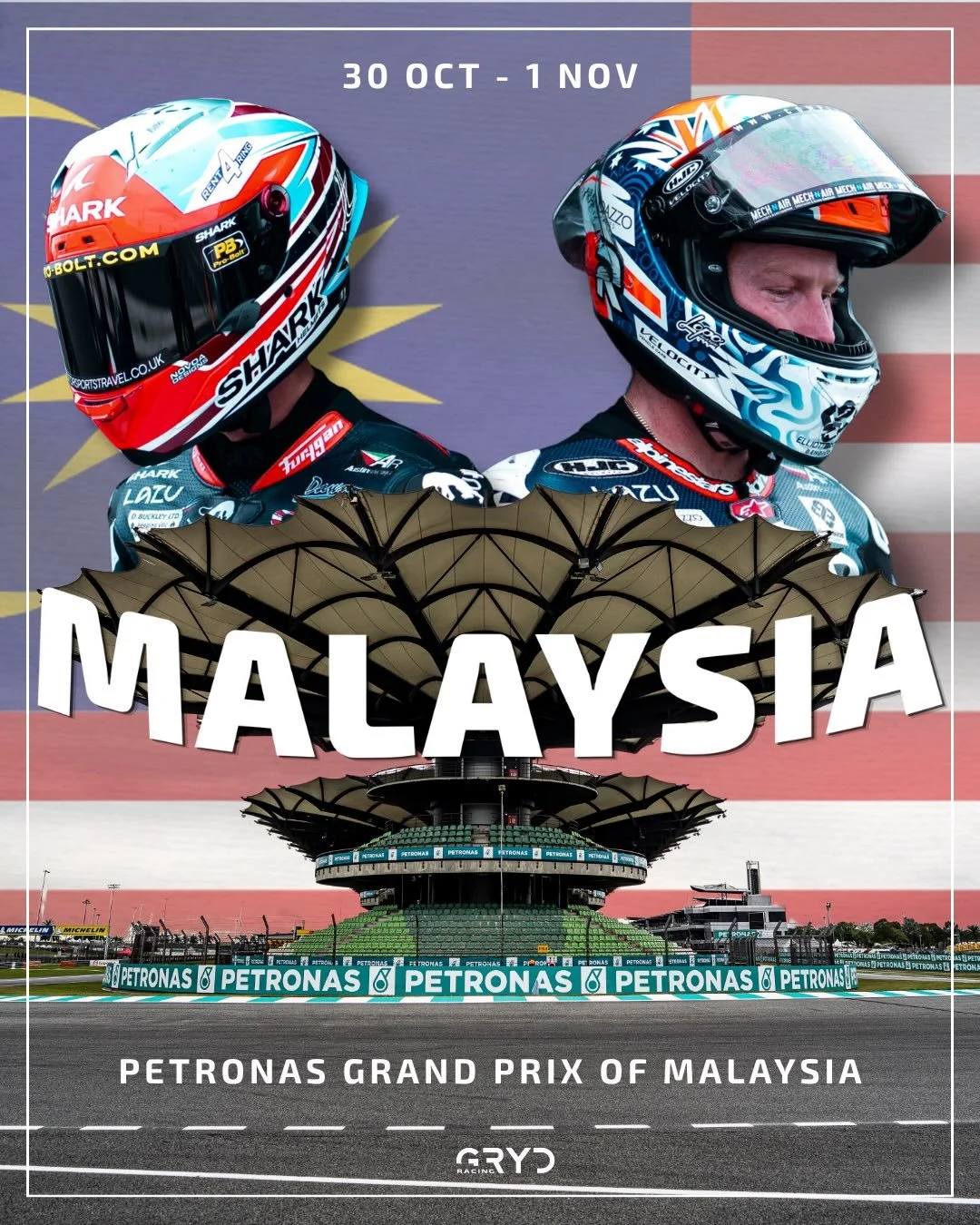 19. PETRONAS GRAND PRIX OF MALAYSIA 🇲🇾 

Swipe left to check out this weekend&rsquo;s schedule 👀⏰

#MalaysianGP #Moto3 #GRYDRacing