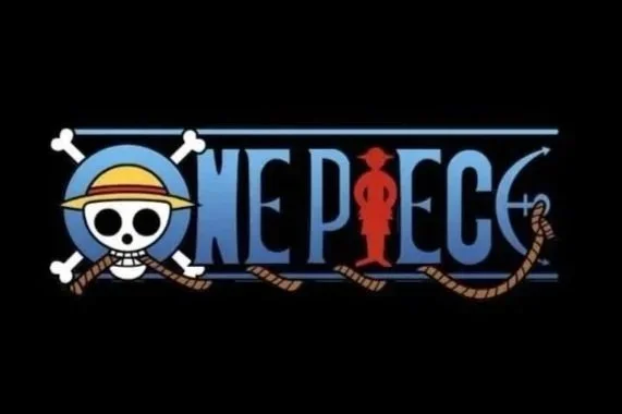 The logo of the anime and manga series One Piece featuring a skull wearing a straw hat, with the words 'ONE PIECE' in stylized text.