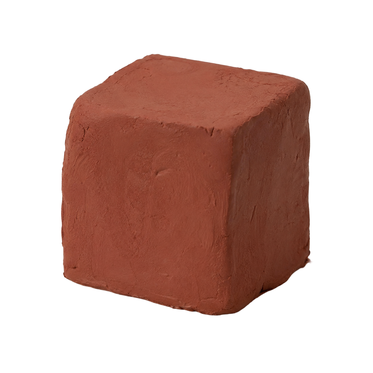 A reddish-brown clay block