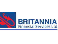 Britannia Financial Services Ltd logo with a red abstract symbol and blue text.