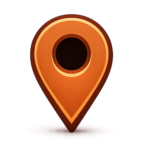 Orange map location pin icon for service in the Twin Cities of MN