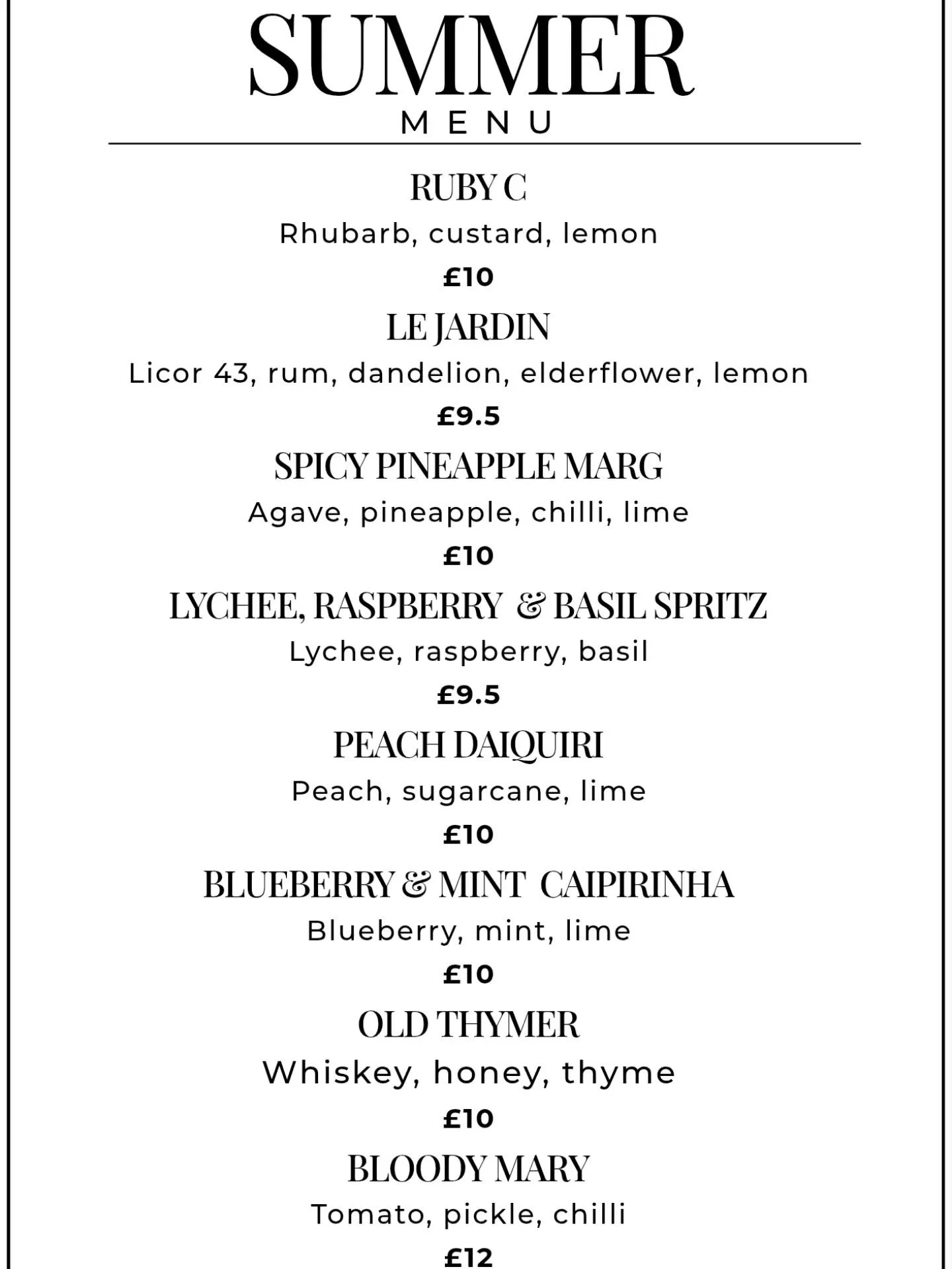 Summer Menu is here! Sneaky preview of our Bloody Mary 🤫  come down and be the first to try!
