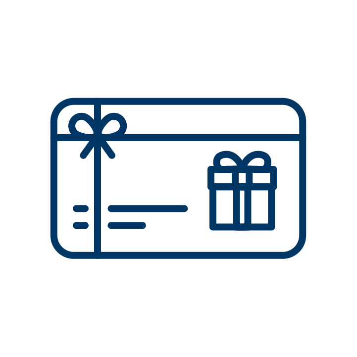 Outline of a gift card with a bow and a smaller gift box illustration inside.