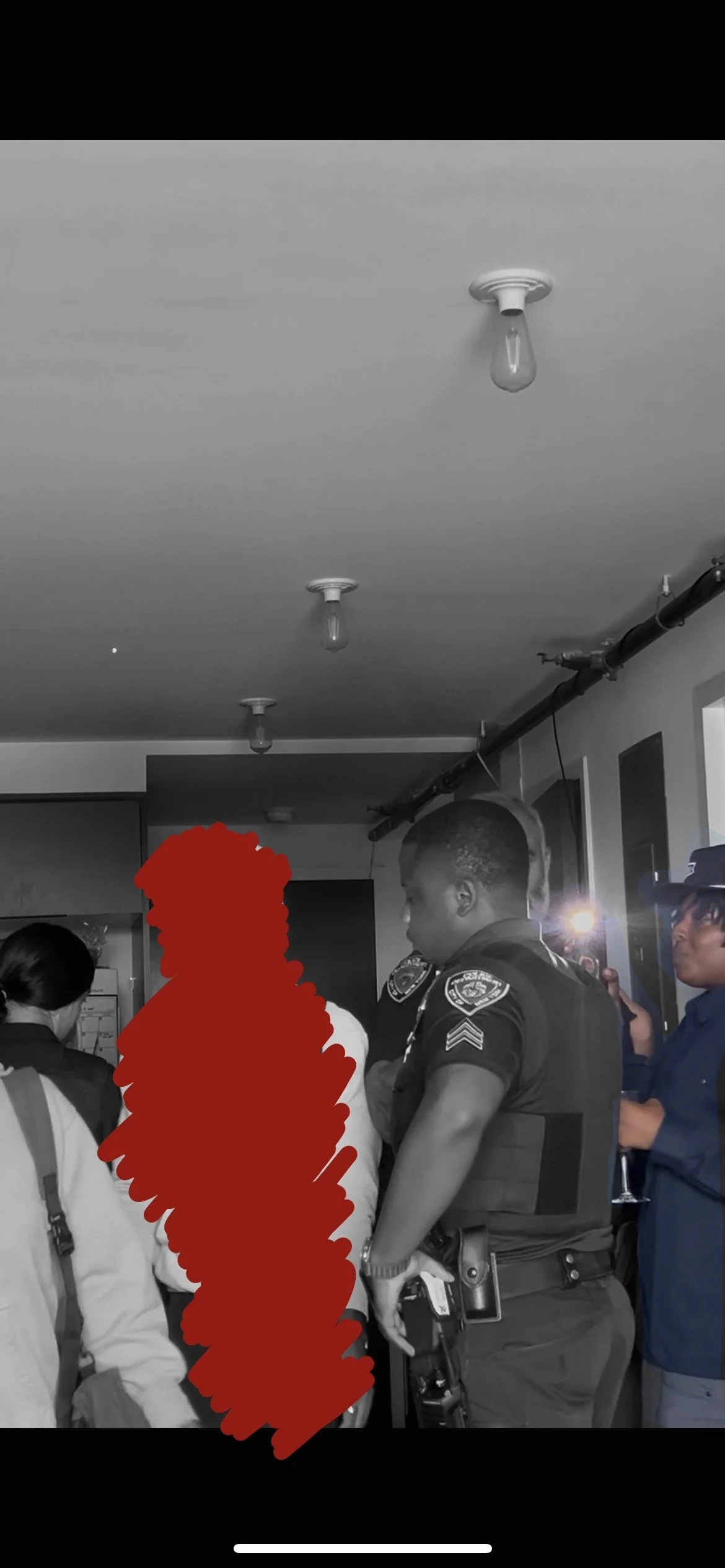 She sent this after swatting the creator of the site with NYPD to their home. It was sent from a burner phone number. Charisma Daniels is pictured recording from a different device, drinking wine at 9AM