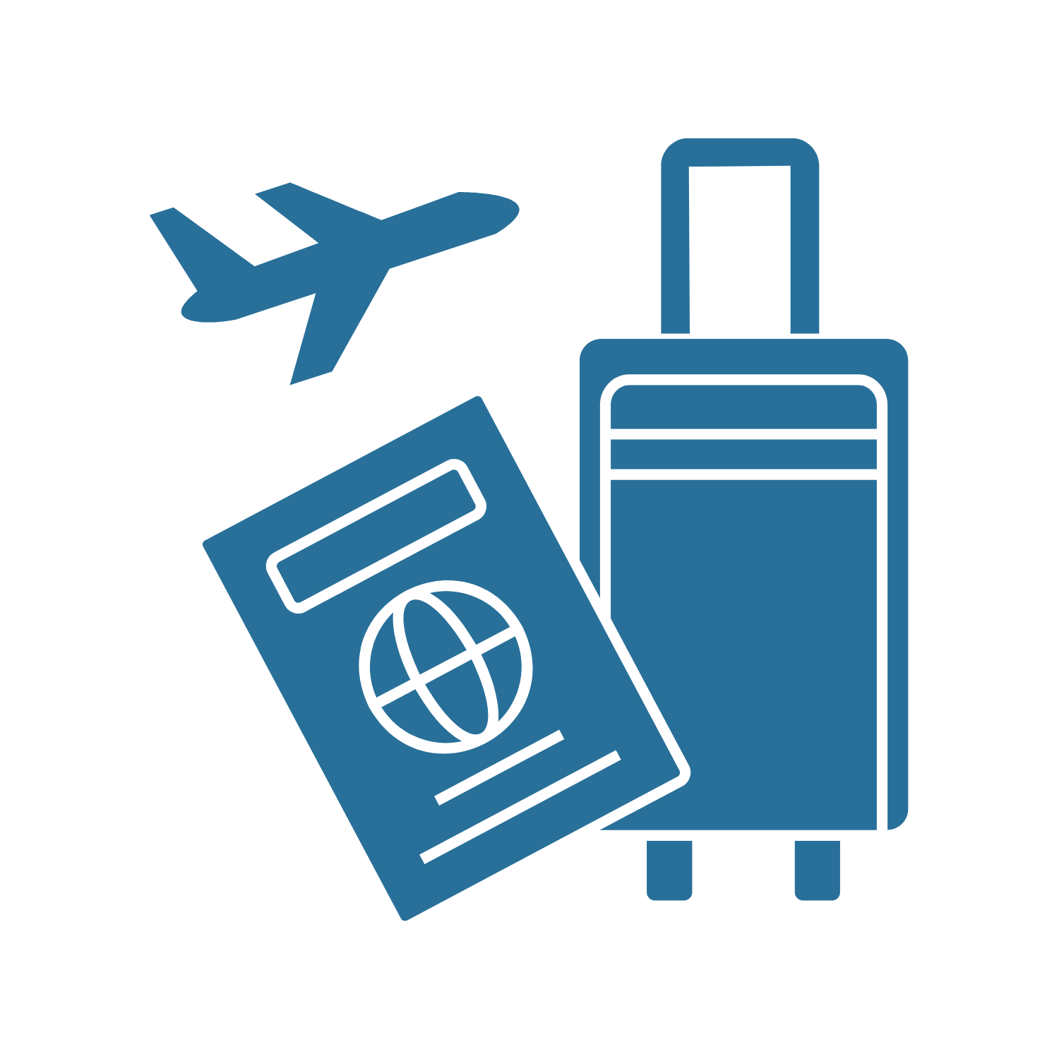 Travel documents with airplane and suitcase icons