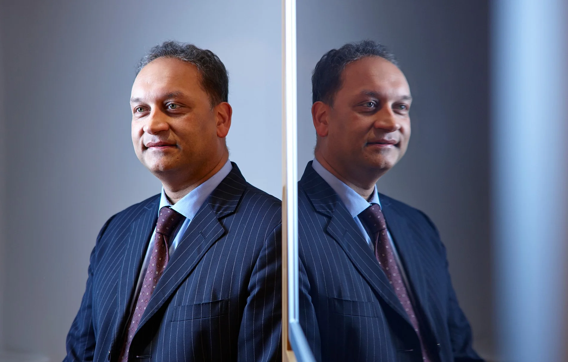 Unique and eye-catching professional corporate portrait taken in a clients office in London