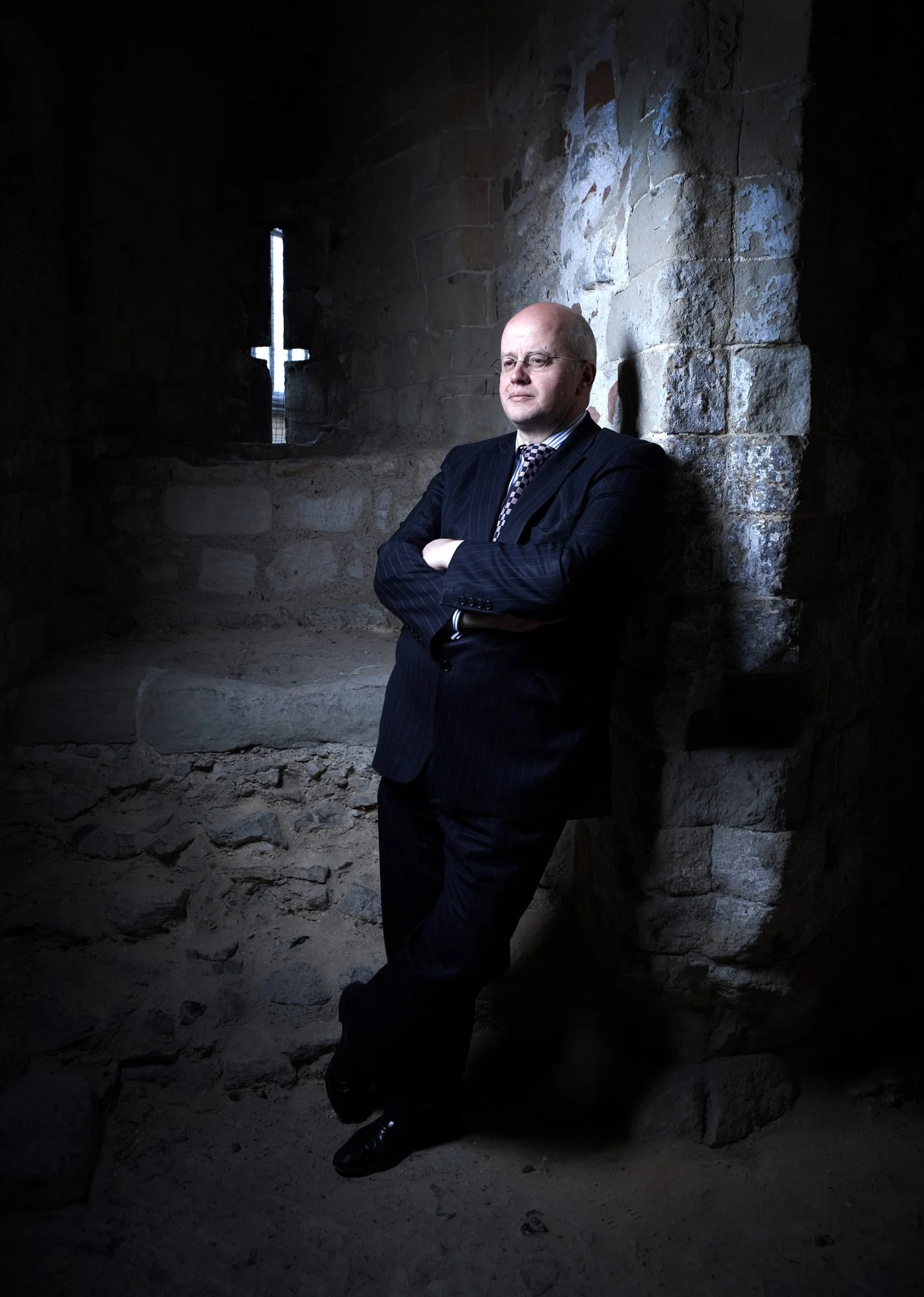 Unique editorial portrait shot on location at The Tower of London for a finance magazine