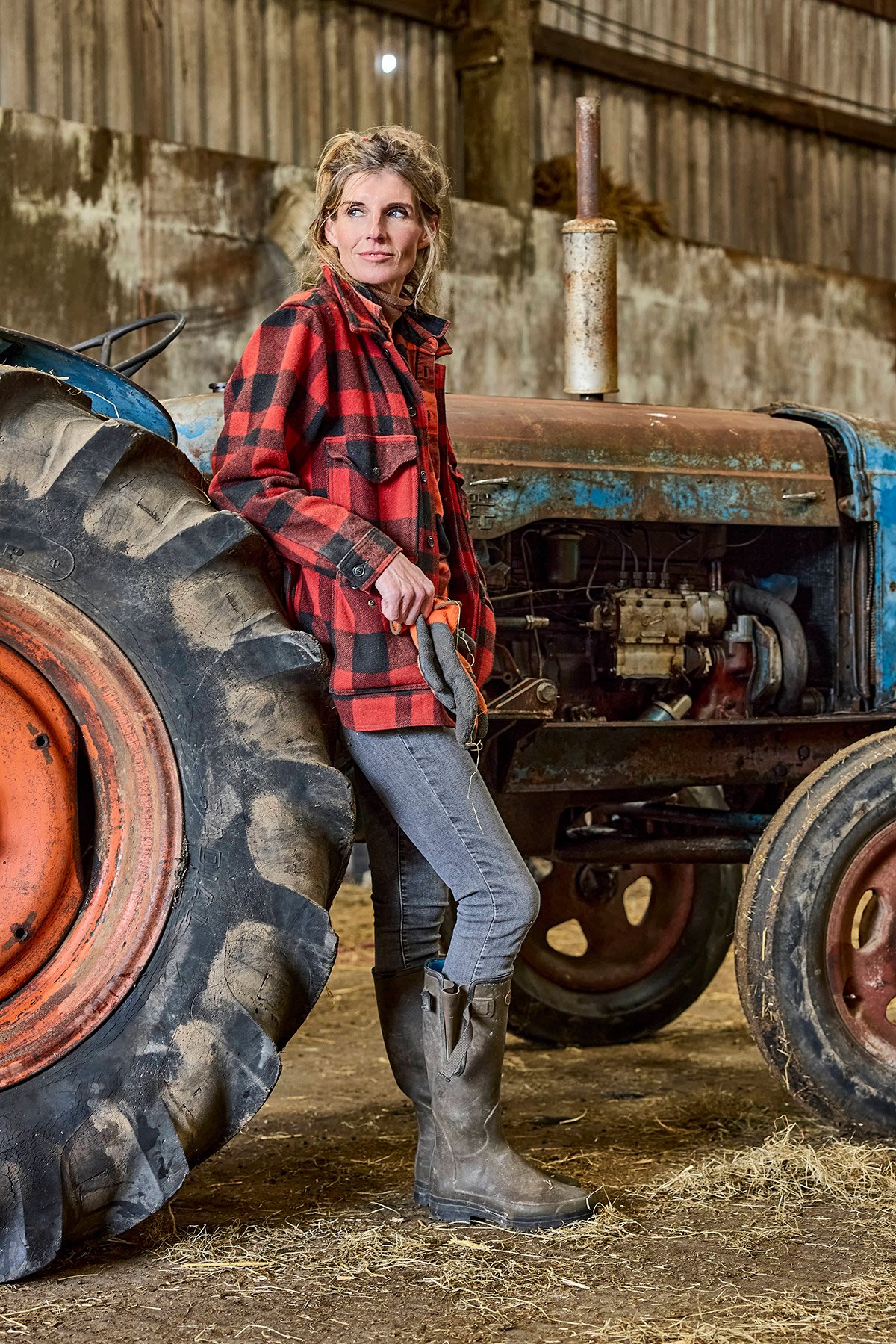 Celebrity editorial photography on a farm in Yorkshire for a national PR campaign