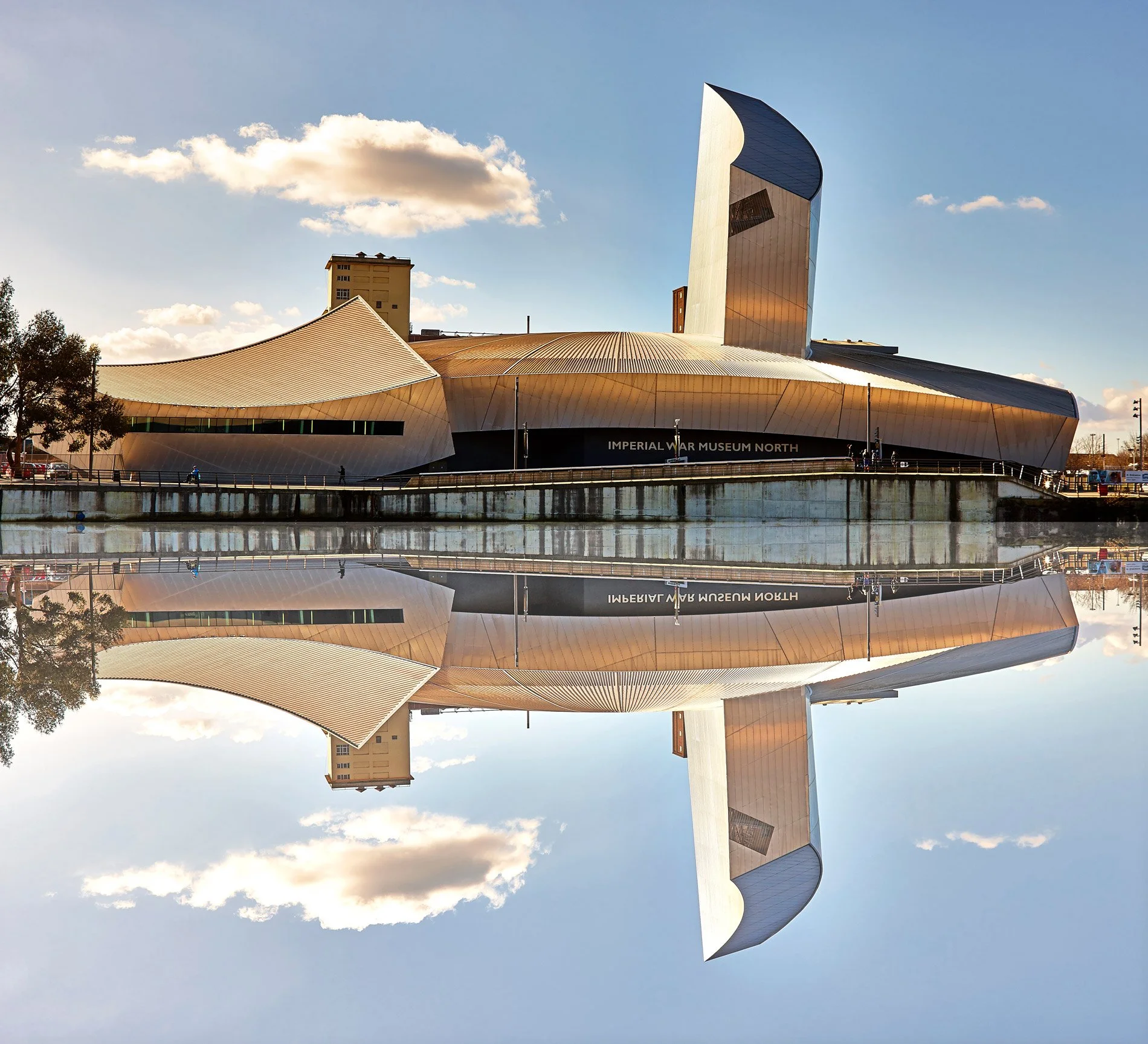 Exterior architectural photography of National War museum in Manchester