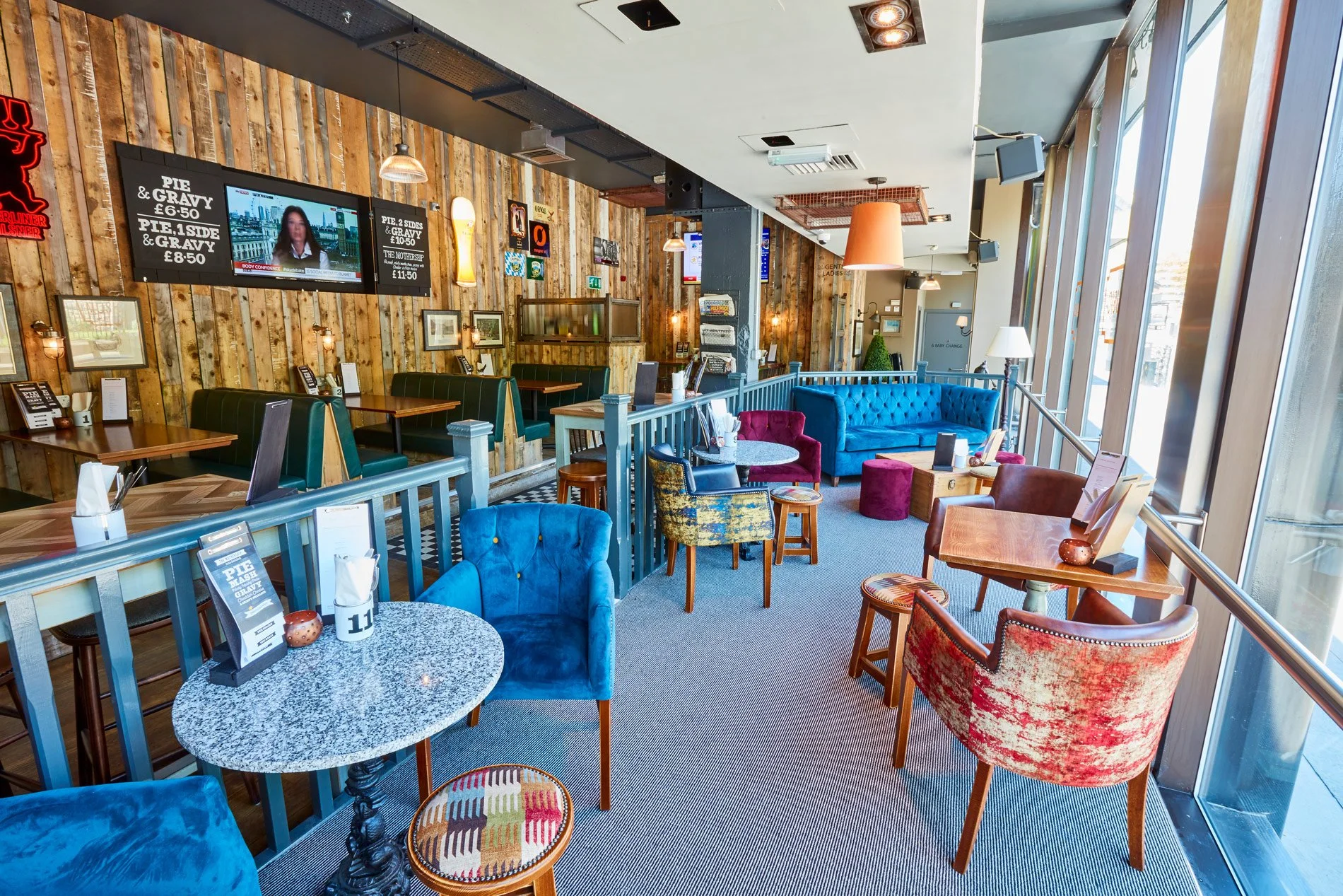 Commercial interiors of a restaurant in Manchester