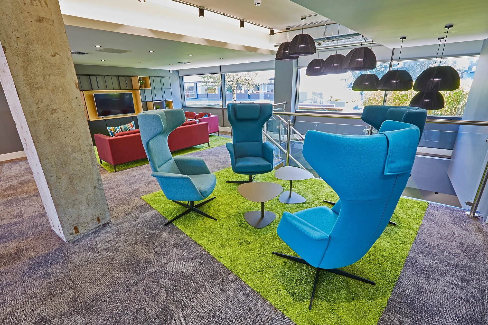 Commercial architectural interiors of buildings for rent in a business park in Cheshire