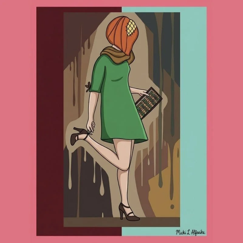 Lady in The Rain Under the City's Light