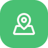 Icon of a map pin on a person silhouette