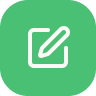 Green app icon with a white pencil drawing a line