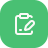 Icon of a mobile phone inside a green square with rounded corners.