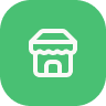 Green background with a white trash bin icon.