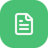 Icon of a document or a piece of paper on a green background.