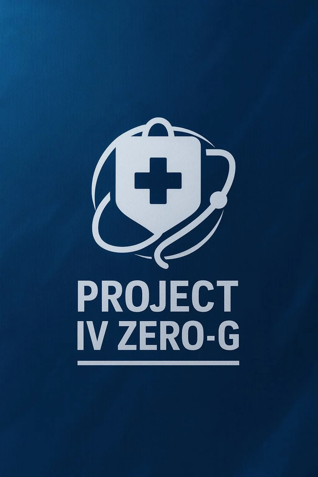 Project IV Zero-G logo featuring a medical cross on a space-themed medical kit against a dark blue background
