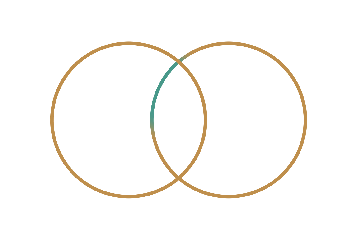 Venn diagram illustrating the intersection of two domains