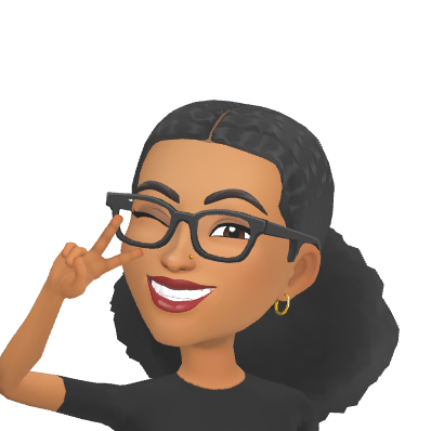 Animated female character winking and adjusting her glasses with a smile.