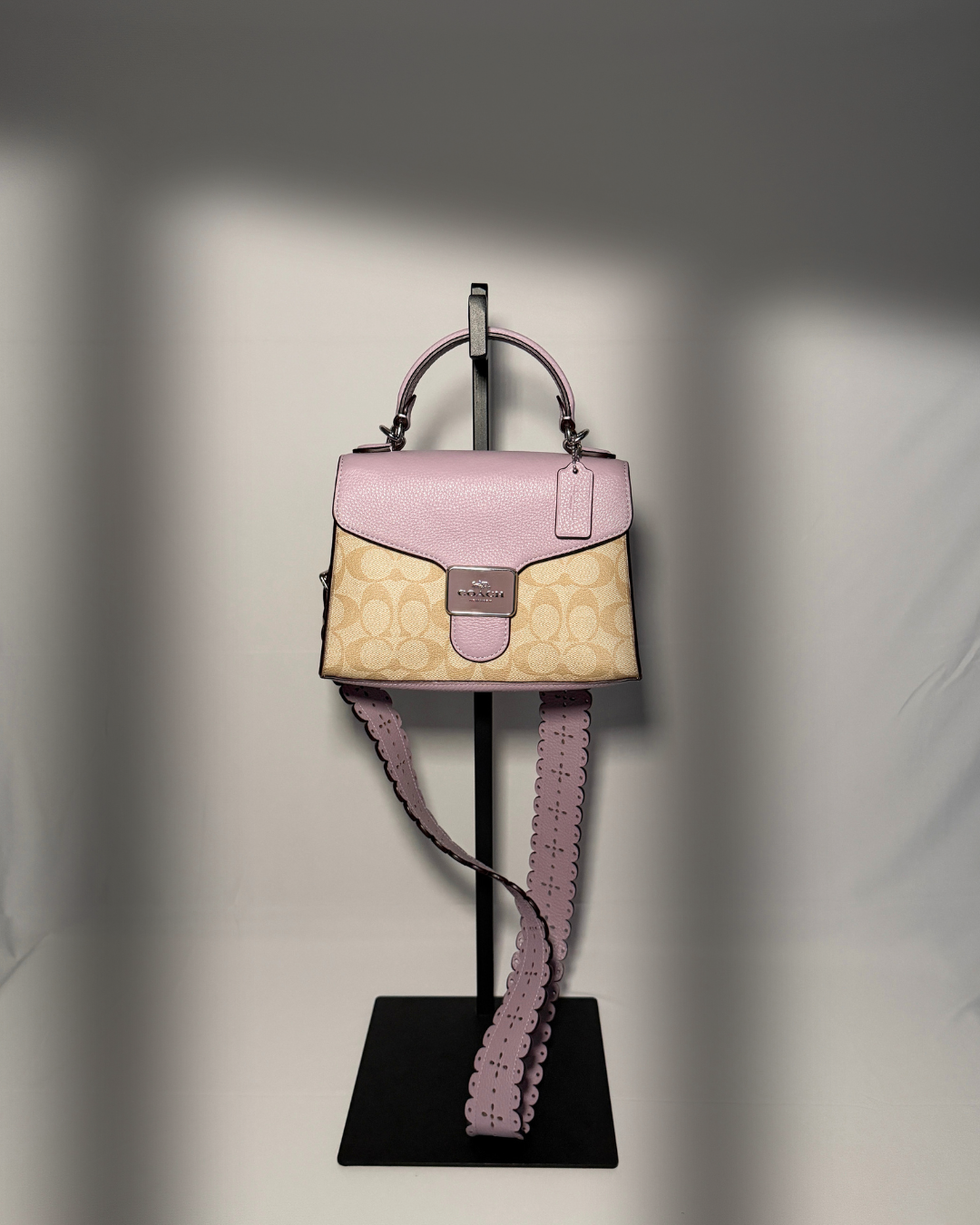 Coach Pepper Satchel in Signature Canvas | Light Khaki & Soft Lilac