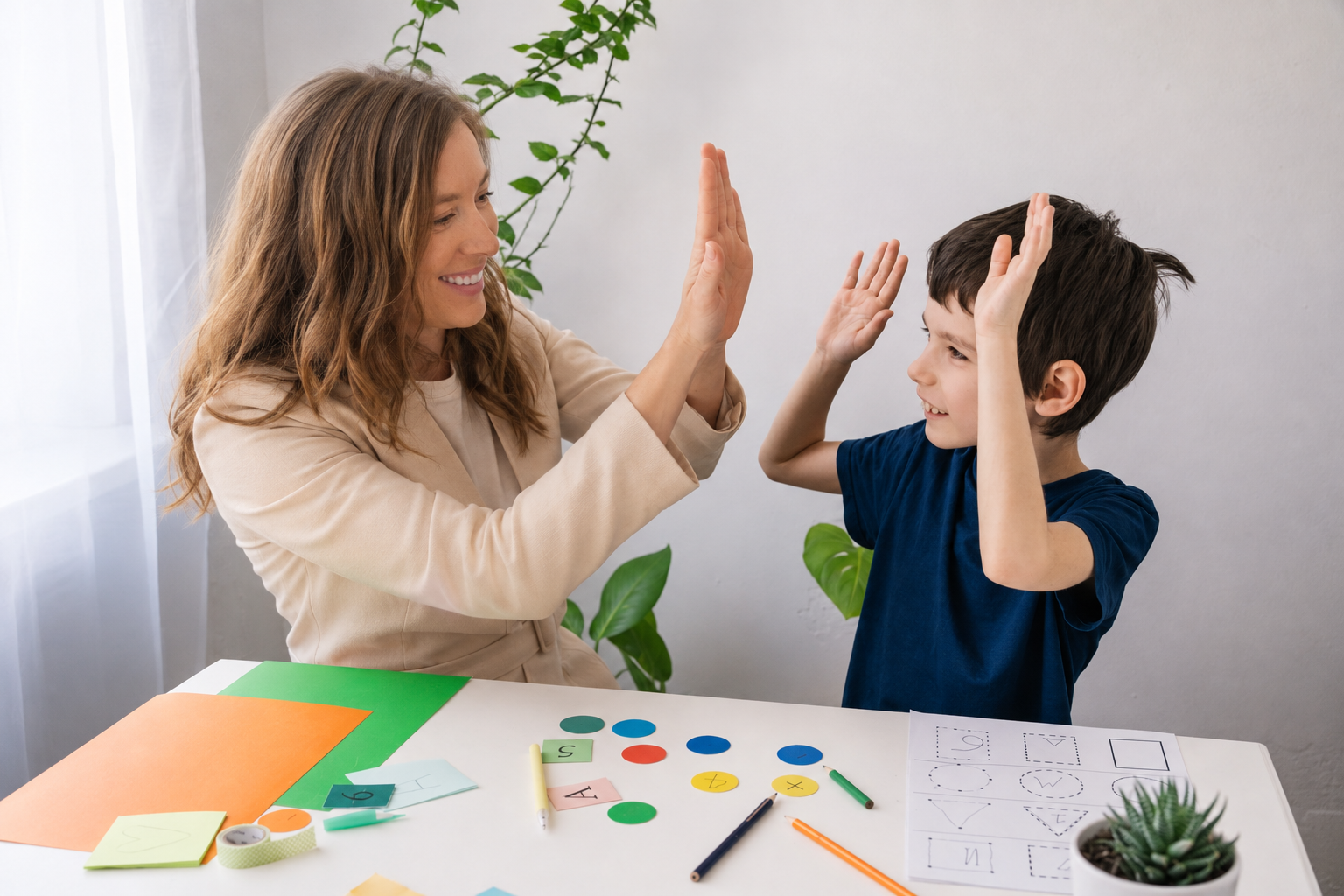 Dr. Eleanor Palser affirming a client's strengths during a neurodiversity-affirming assessment, showing the collaborative and validating approach to autism and ADHD evaluation.