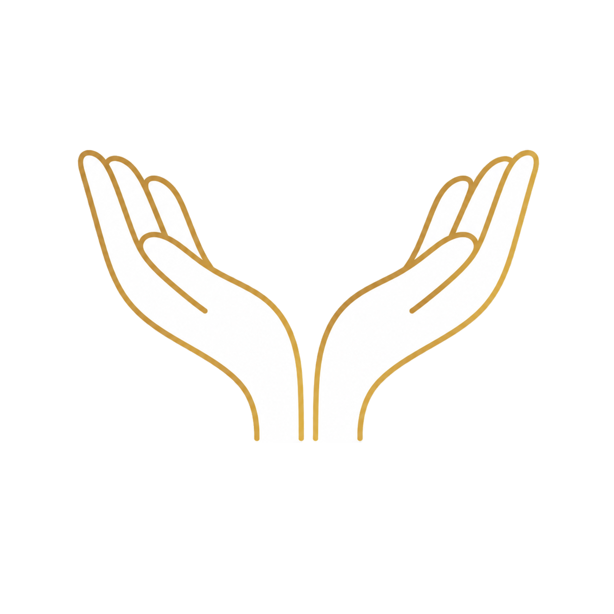 Outline illustration of two hands gently cupping a bowl.