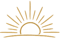 Sunrise with rays extending outward
