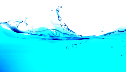 Clear blue water with splashes and bubbles.