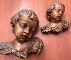 Vintage Sleeping Cherubs Ceracast Wall Plaques