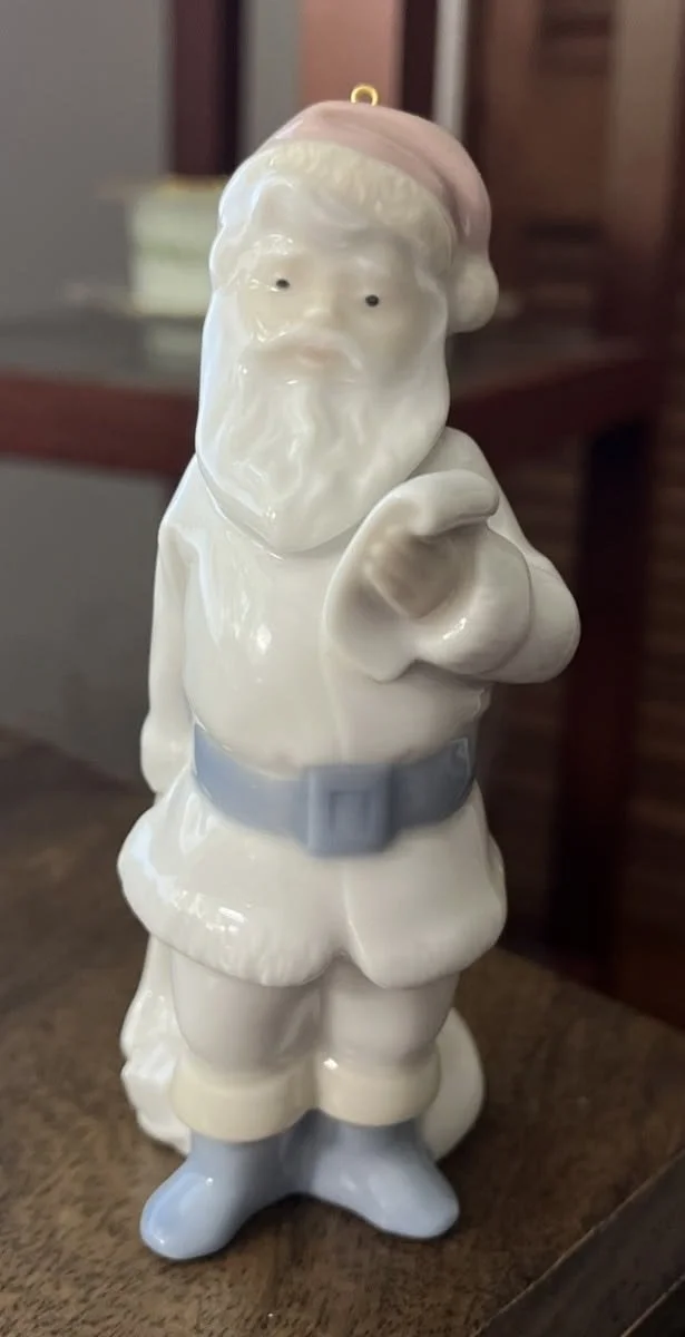 Vintage Lladro Mini Pap Noel Santa Claus Porcelain Ornament Spain #5842