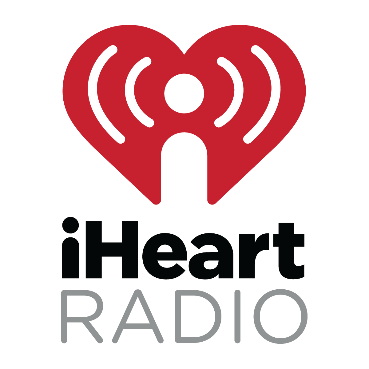 The iHeartRadio logo featuring a red heart with radio signals and the text 'iHeart RADIO' below it.