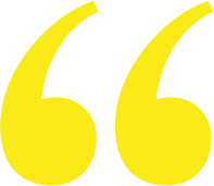 Two large yellow quotation marks.