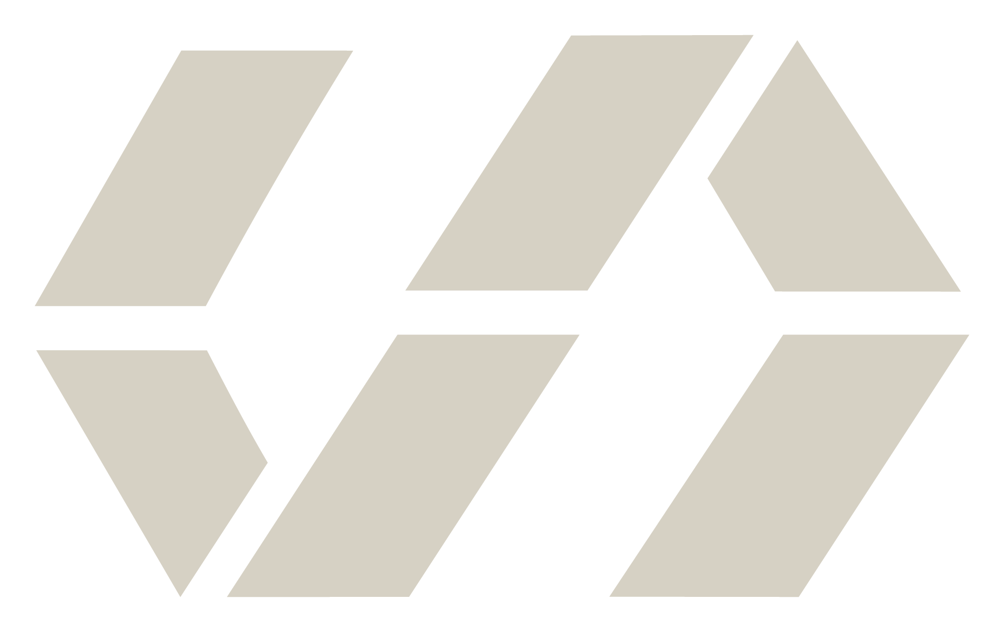 Stylized geometric black and white hexagon logo, with interconnected parallelograms forming a 3D cube-like shape.