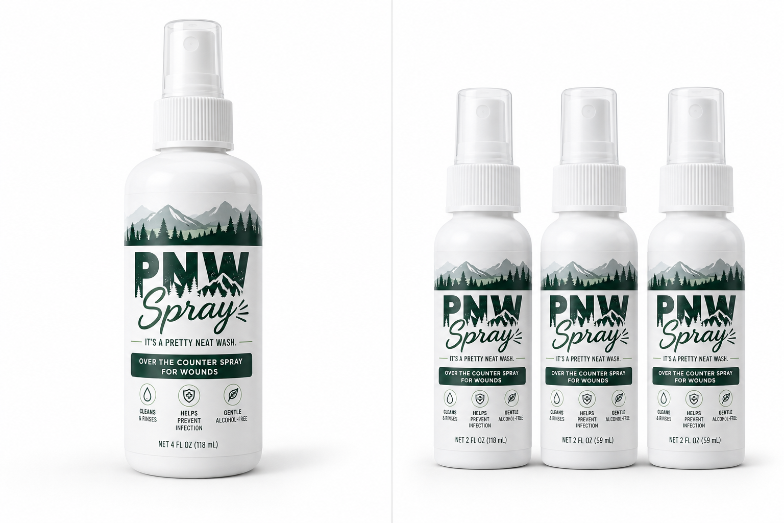 FAMILY PACK 1- 4oz + 2- 2oz = 3 sprays