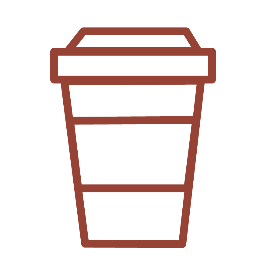 Simple illustration of a to-go coffee cup.