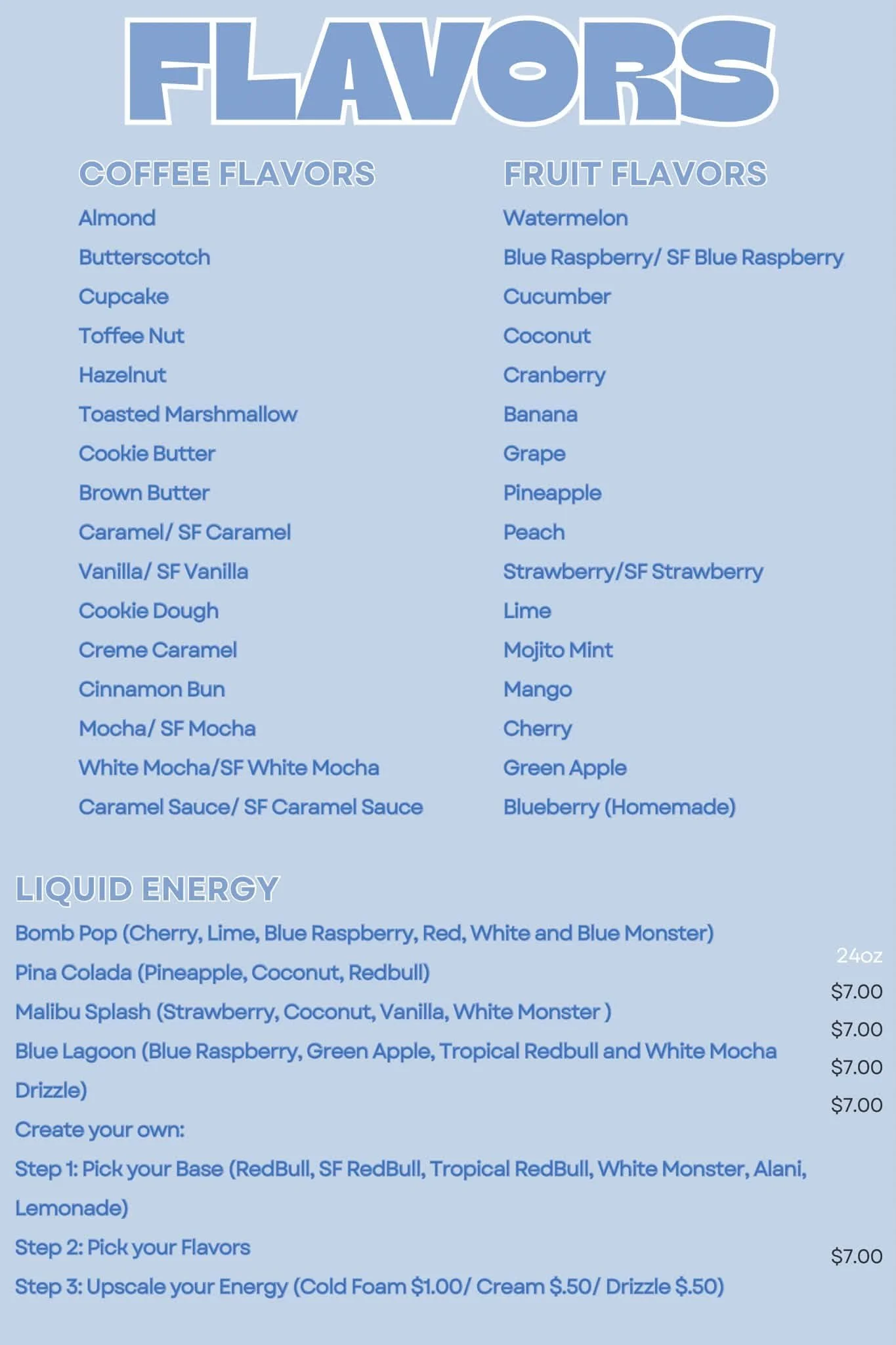 Overly Caffeinated Coffee Co Flavors