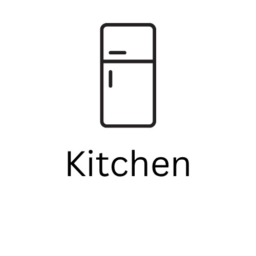 Outline drawing of a refrigerator with a top freezer compartment.