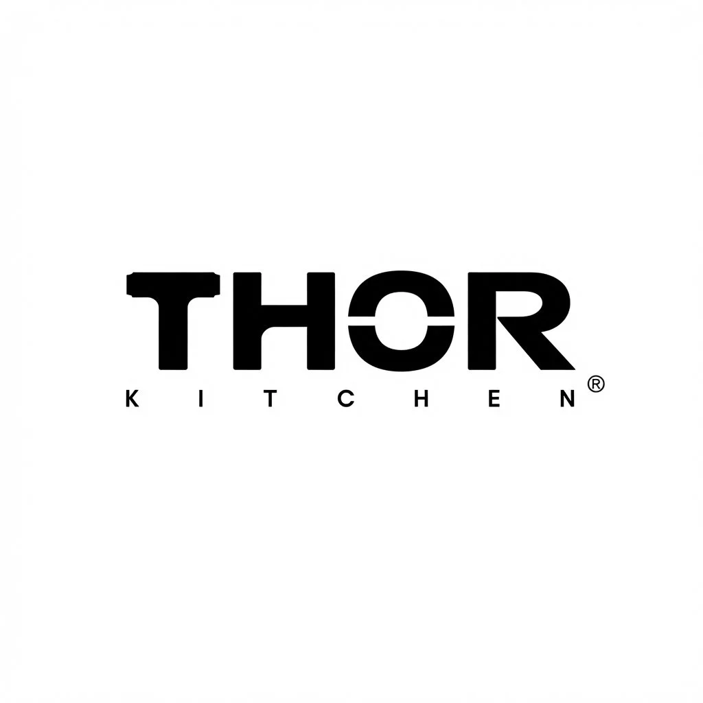 Logo with the text 'THOR' in bold black letters and 'KITCHEN' in smaller letters underneath, on a white background.
