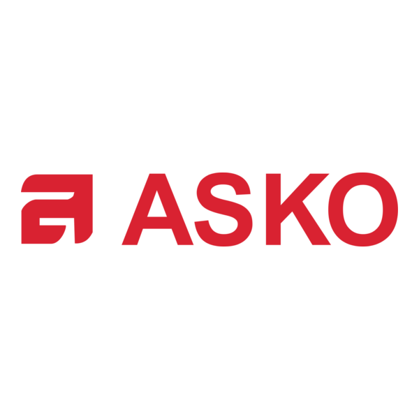ASKO logo in red with a stylized letter A on the left.