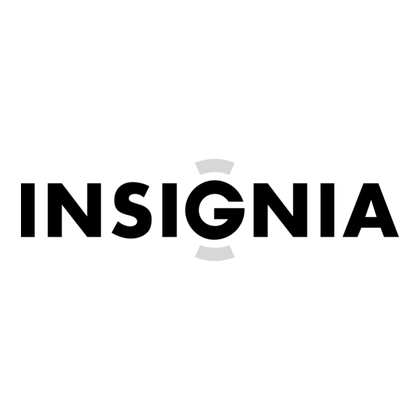 The word "INSIGNIA" in bold capital letters with a circular gray graphic element above and below the letter 'G'.
