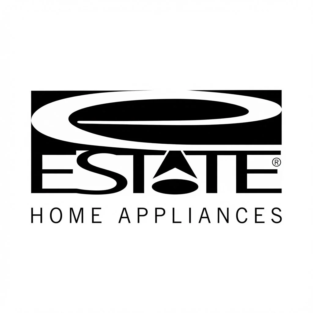Black and white logo for ESATe Home Appliances with a stylized arc design.