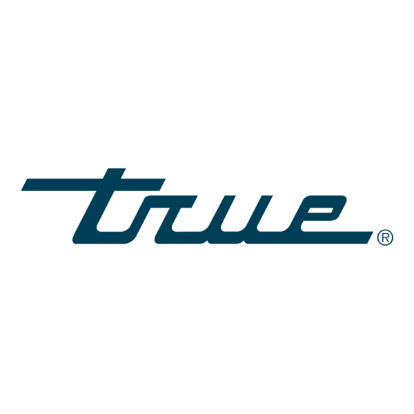 The logo features the word "true" in a stylized, italic font in dark blue against a white background.