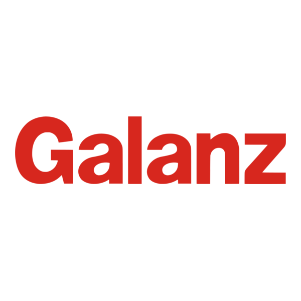 Red text spelling 'Galanz' on a white background.