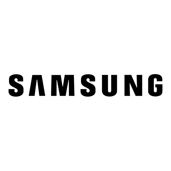 Samsung logo in black text on a white background.