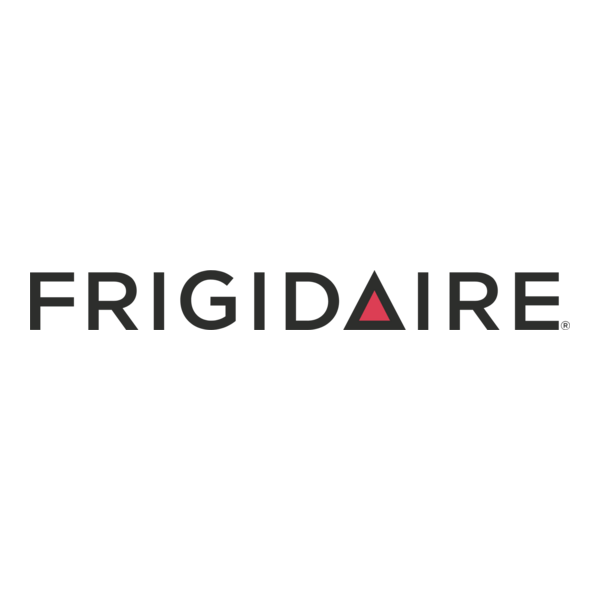 Frigidaire logo with black text and a red triangular design inside the letter A.