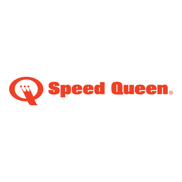 Speed Queen logo in red with a stylized letter Q that resembles a speedometer or dial.